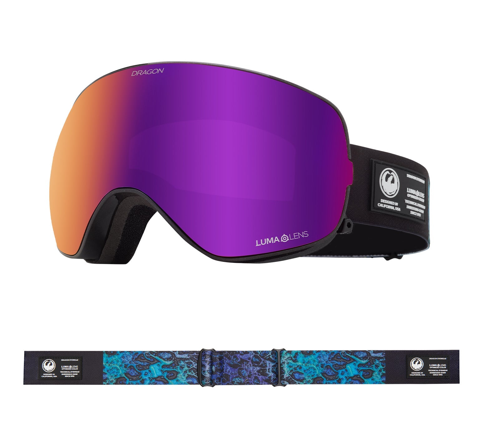 X2s - Black Pearl with Lumalens Purple Ionized & Lumalens Amber Lens
