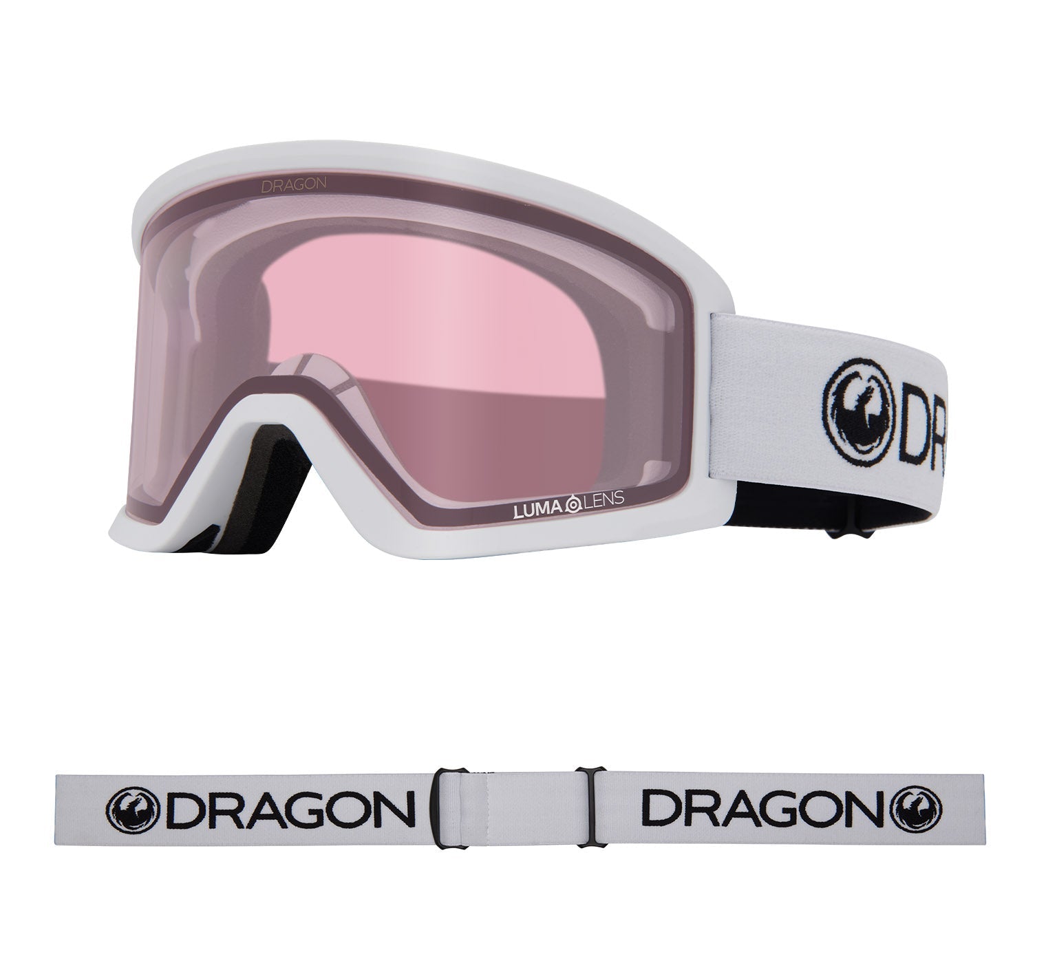 DX3 PLUS OTG - White with Lumalens Red Ionized & Lumalens Light Rose Lens